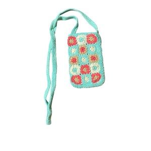 Karma Highway Floral Crochet Shoulder/Crossbody Bag - Mint and Pink